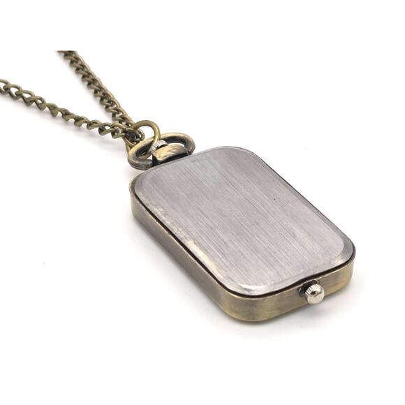 Vintage Look Dual Time Zone Pendant Watch  Necklace, Retro Traveler's Clock - Picture 4 of 7